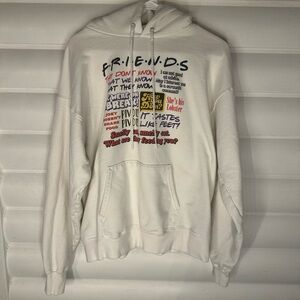 Vintage-Style Friends Hoodie | Hanes Medium | Iconic Quotes Graphic Sweatshirt
